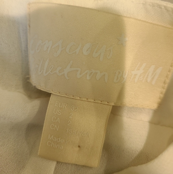 H&M Consious Collection Women SZ 2 White tiered halter dress vacation graduation - Picture 3 of 8